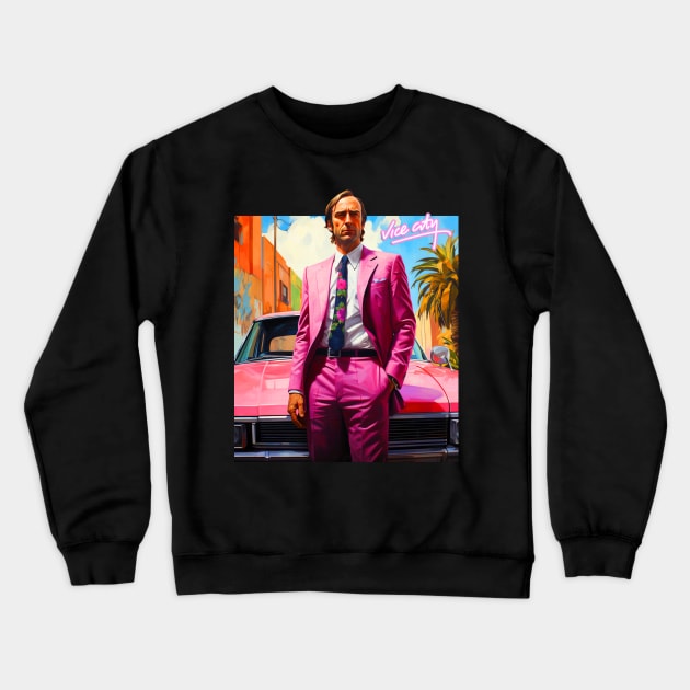 Vice City Saul Goodman Parody Crewneck Sweatshirt by Tv Moments